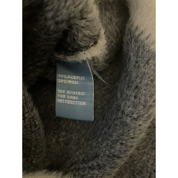 Michelle Nicole Sweater Women's Medium Grey/White/Black Geometric Wool Blend - Picture 7 of 7